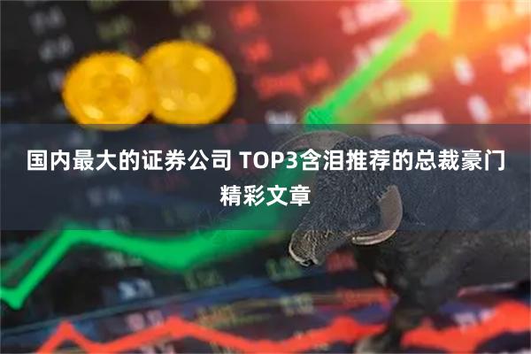 国内最大的证券公司 TOP3含泪推荐的总裁豪门精彩文章